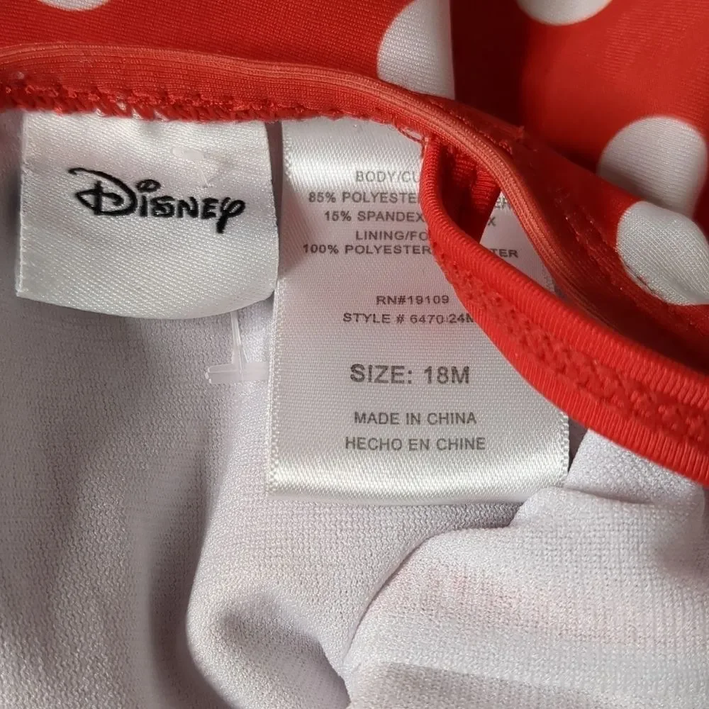 Disney Minnie Mouse Baby Girl Ruffle One Piece Swimsuit Size 18M